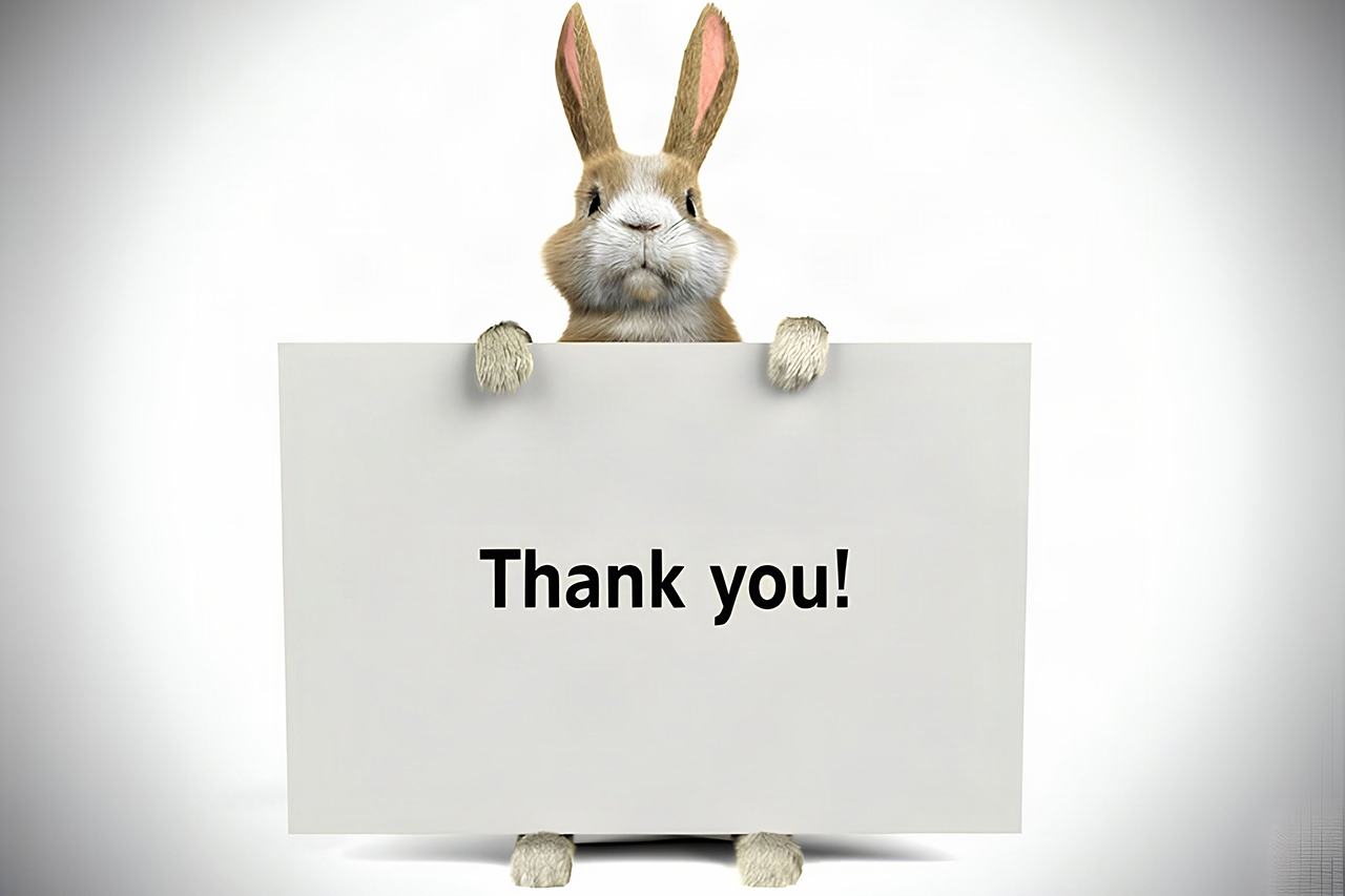 Say thank-you, Thumper